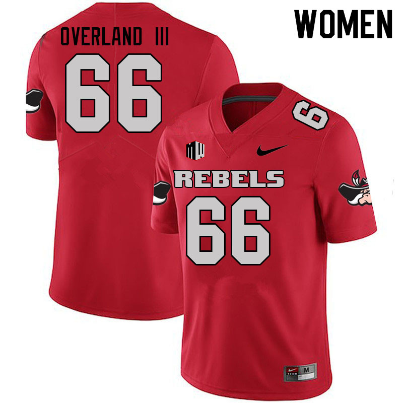 Women #66 Mike Overland III UNLV Rebels College Football Jerseys Sale-Scarlet - Click Image to Close